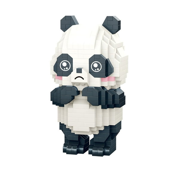 HI-REEKE Animal Micro Mini Building Block Set Panda Rubbing Hands Building Kit Toy for Kid White