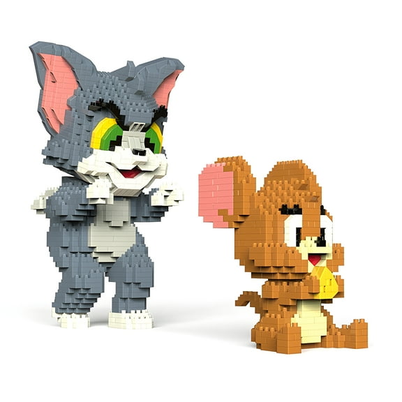 HI-REEKE Animal Micro Mini Building Block Set Tom Cat and Mouse Kit Plastic Toy for Kid Multicolor