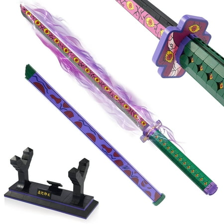 HI-REEKE Anime Sword Demon Building Block Set Slayer Kokushibou Katana Plastic Kit Toy Gift 789 PCS