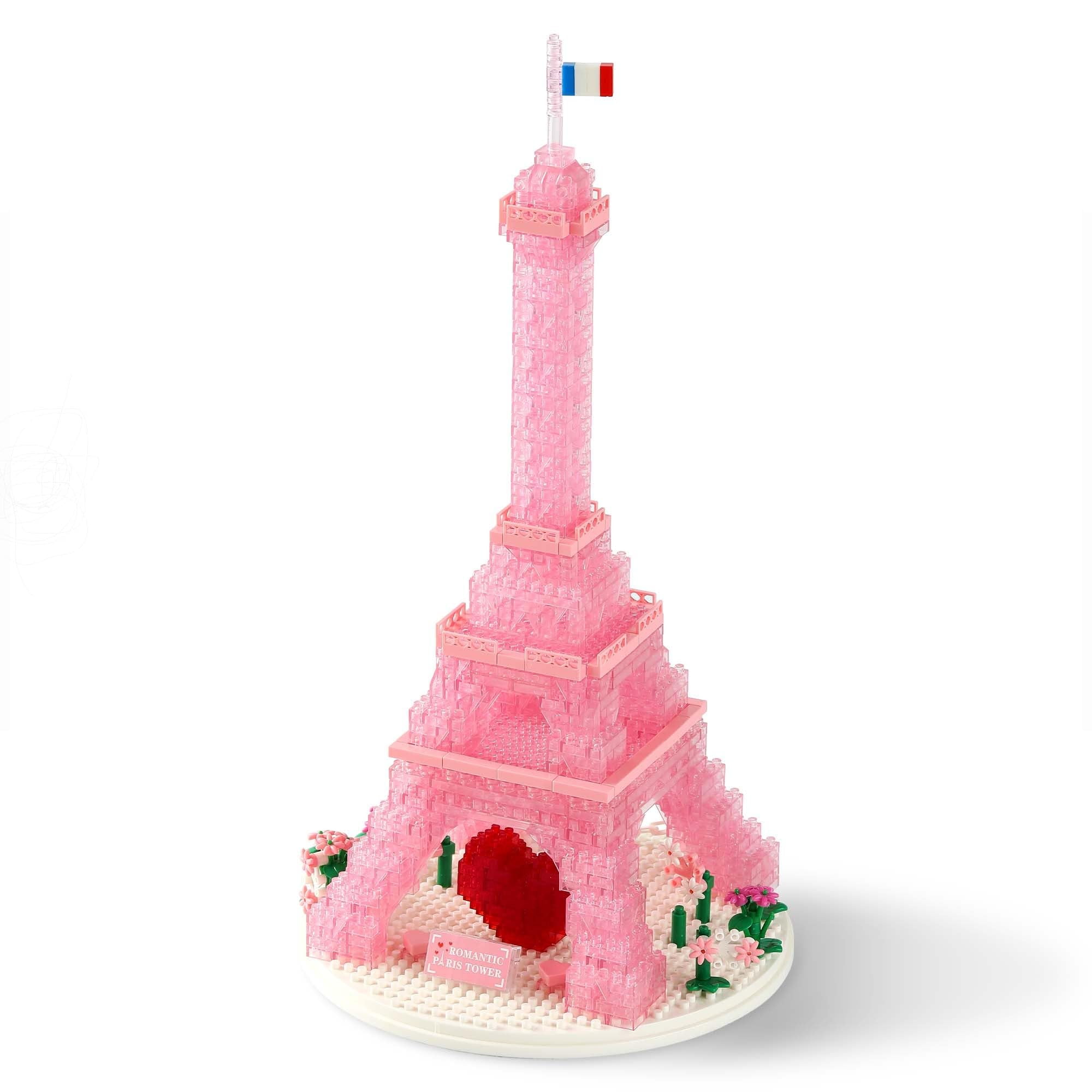 HI REEKE Architecture Micro Mini Building Block Set Pink Paris Eiffel Tower Building Kit Toy for Kid Walmart