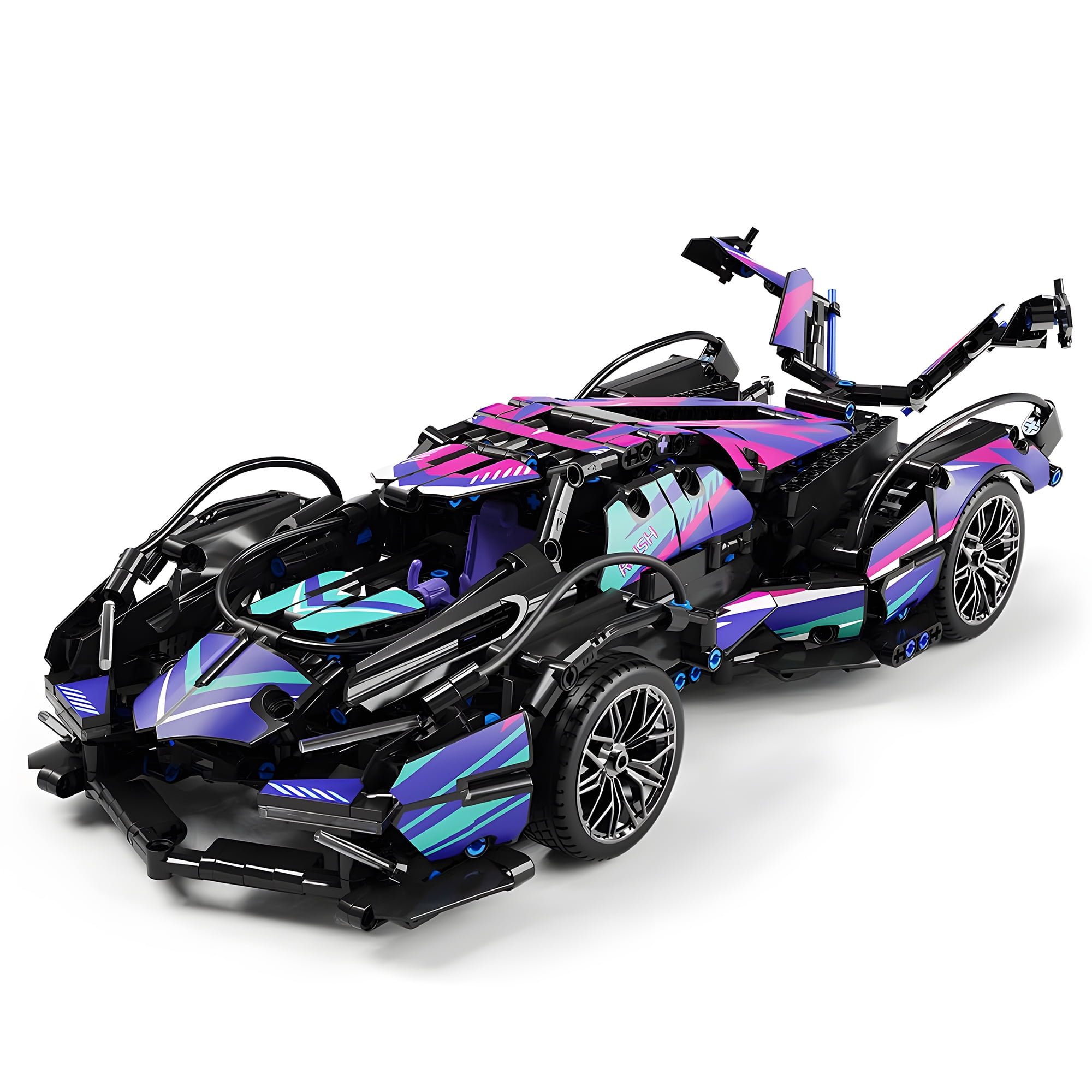 HI-REEKE Car Building Block Set Multi Color Sports Car Speed Champion ...