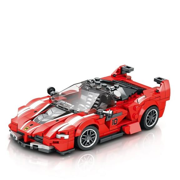 HI-REEKE Car Building Block Set Speed Champion FXX-K Sports Car Kit Plastic Toy Gift for Adult Red