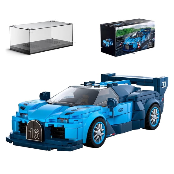 HI-REEKE Car Building Block Set Speed Champion G-T Sport Car Model Building ABS Toy for Adult Blue