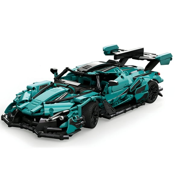 HI-REEKE Car Building Block Set Speed Champion Sports Race Car Building Kit Toy Gift for Adult Green