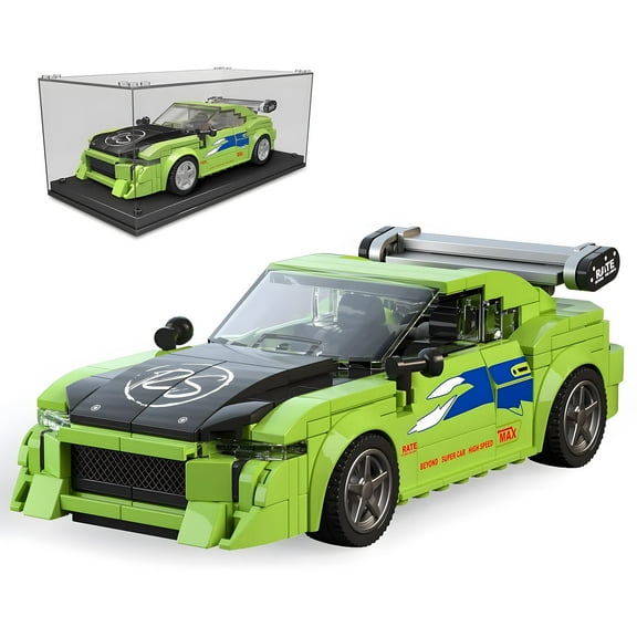 HI-REEKE Car Building Block Set Speed Champion Super Sports Car Building Kit Plastic Toy Green
