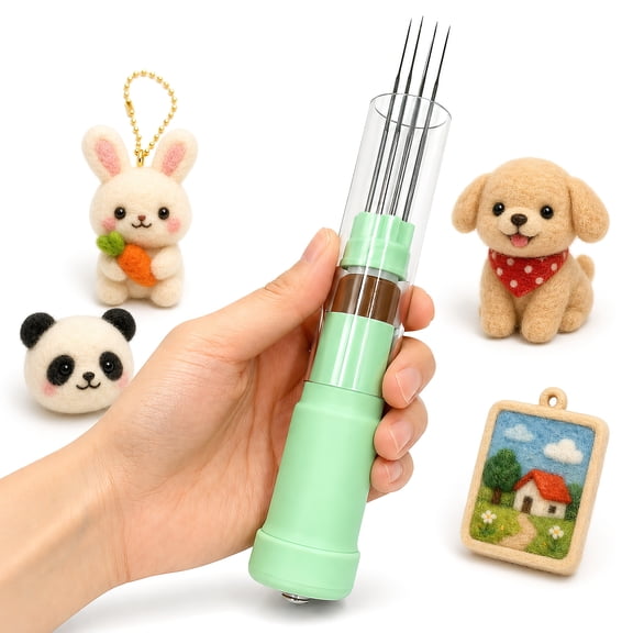 HI-REEKE Electric Needle Felting Machine 1-7 Adjustable Needles with Variable Speed Needle Change for DIY