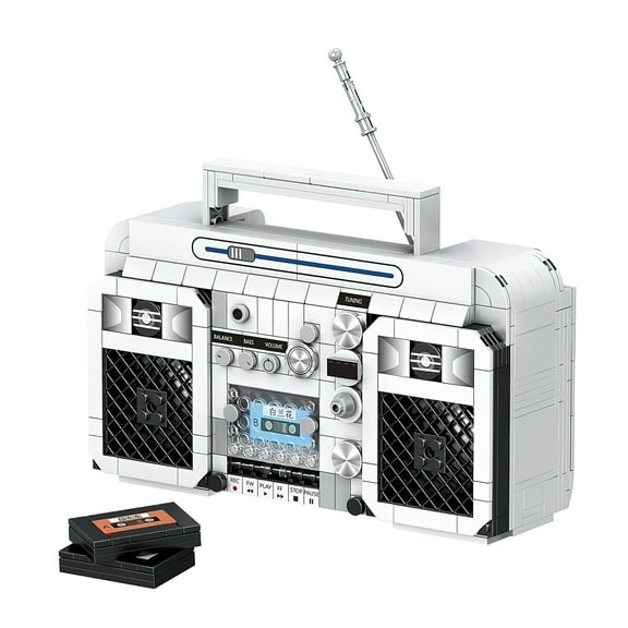 HI-REEKE Electrical Appliance Building Block Set Retro Series Radio Kit Plastic Gift for Kid White