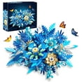 thumbnail image 1 of HI-REEKE Flower Building Block Set Everlasting Botanical Bouquet Building Plastic Toy for Adult Blue, 1 of 7
