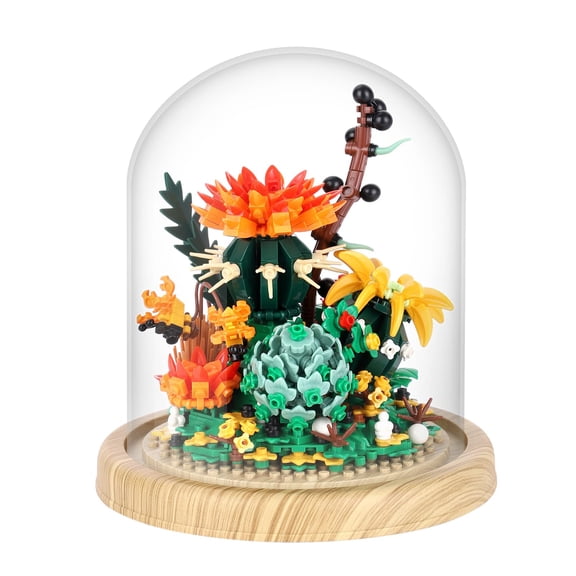 HI-REEKE Flower Building Block Set Rose Bouquet Bonsai Micro Mini Kit Toy for Adult