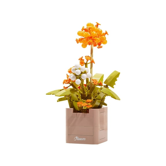 HI-REEKE Flower Mini Building Block Set Higanbana Bouquet Bonsai Plastic Toy for Adult Multicolor