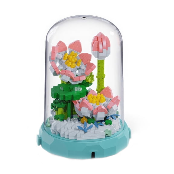 HI-REEKE Flower Mini Building Block Set Lotus Bouquet Bonsai Building Kit ABS Toy for Kid Adult