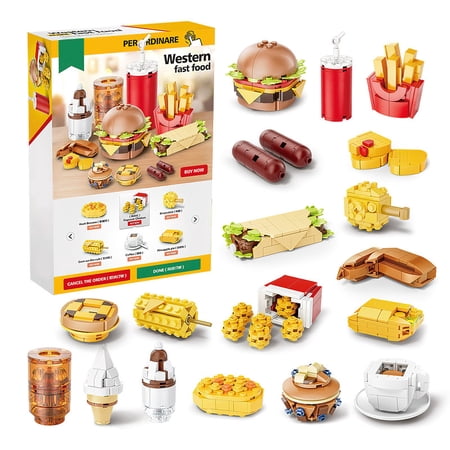 HI-REEKE Food Mini Building Block Set Fast Food Building Kit Toy Gift for Kid Multi Color