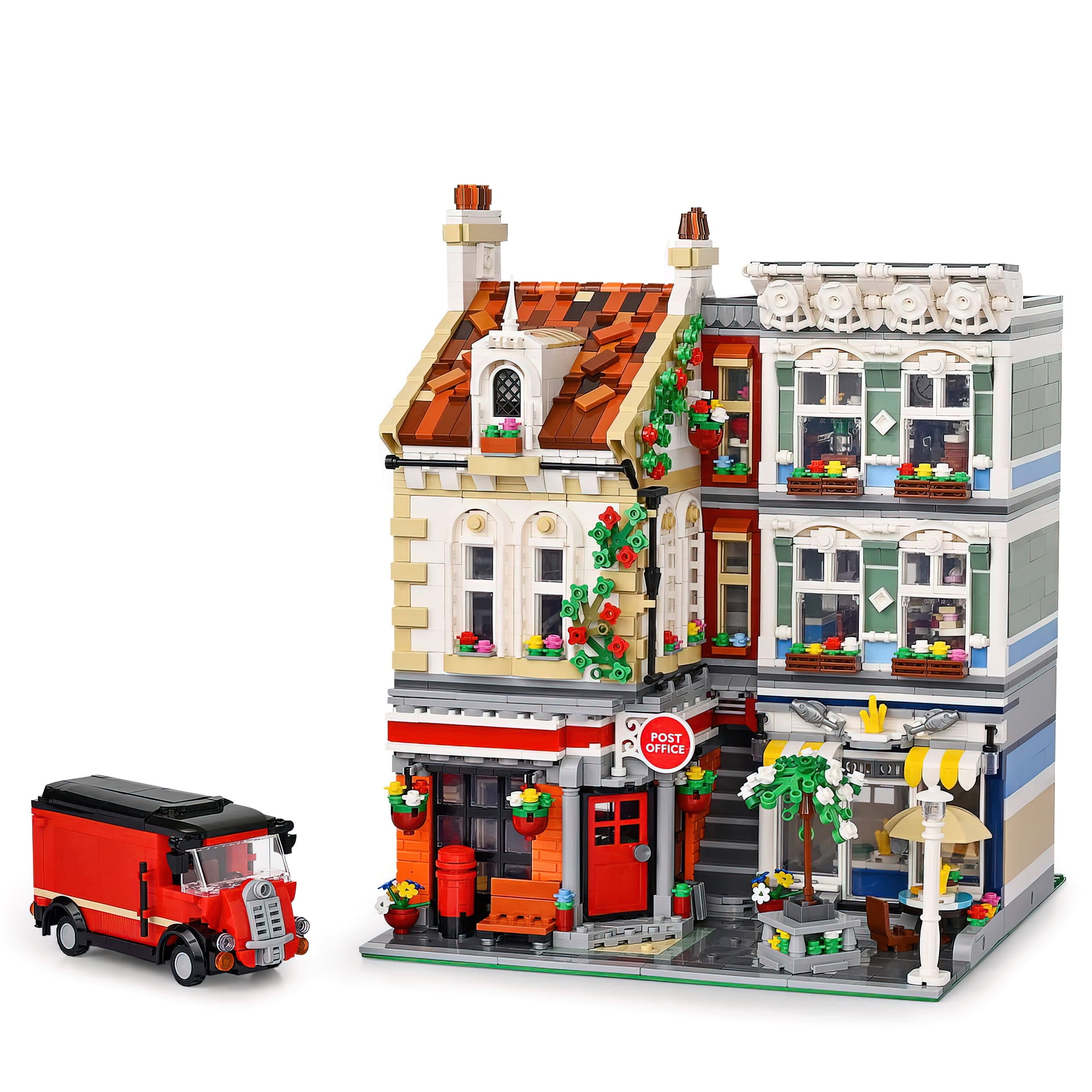 HI-REEKE House Building Block Set City Post Office Building Kit Toy for ...