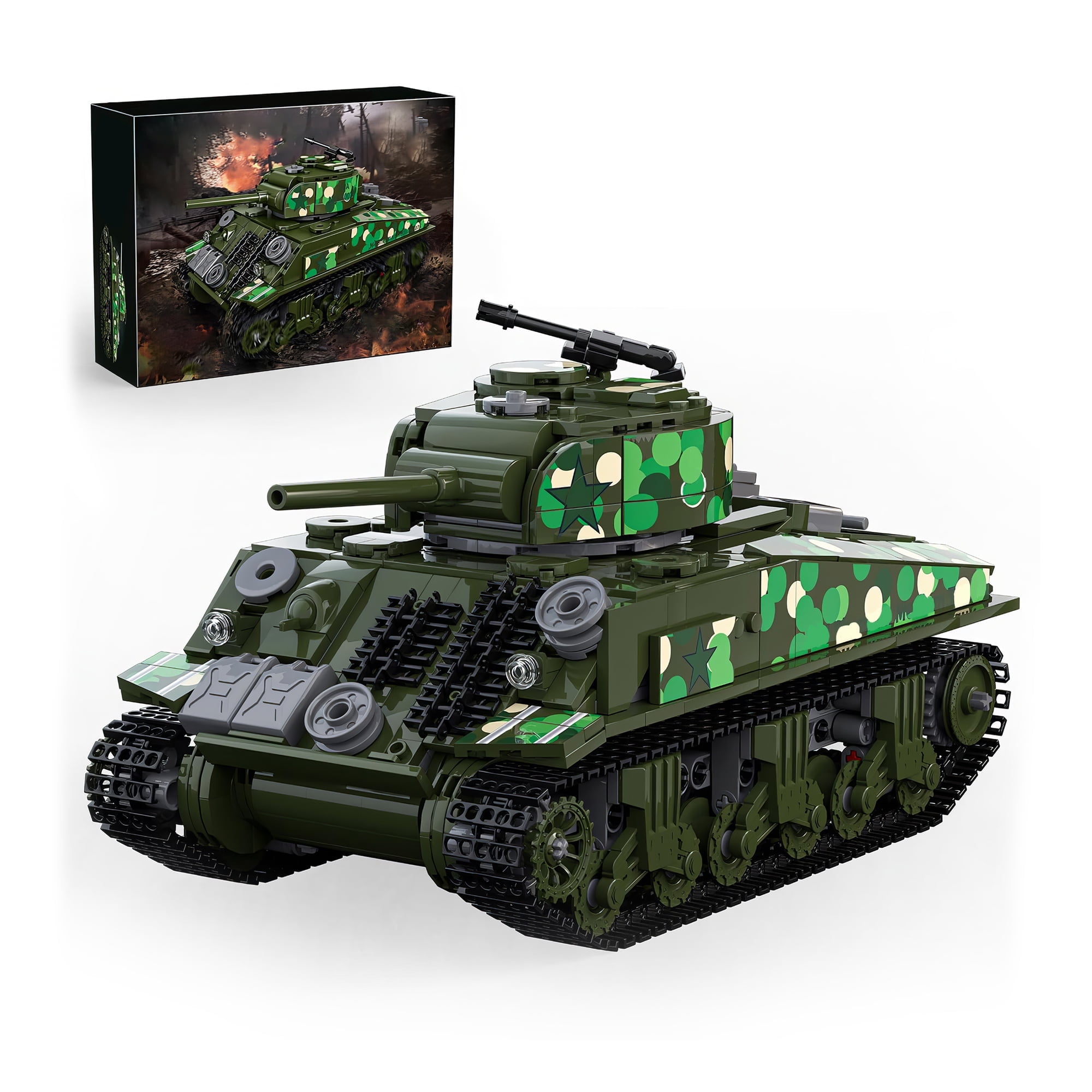 HI-REEKE Military Tank Building Block Set M4 Tank Model Building Kit ...
