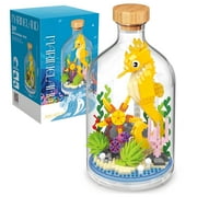 HI-REEKE Ocean Creatures Micro Mini Building Block Set Seahorse in a Bottle Toy Gift for Kid Yellow