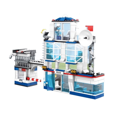 HI-REEKE Play House Building Block Set Police Station Building Kit Toy for Kid Adult Multi Color
