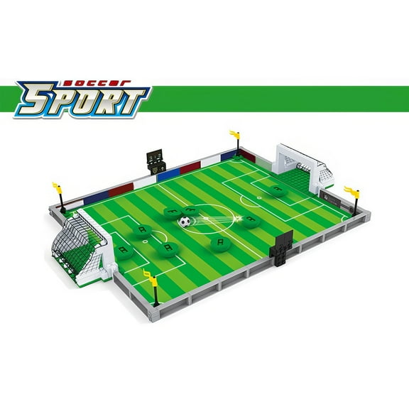 HI-REEKE Soccer Stadium Building Set Football Board Game Table Plastic Block Kit Toy for Kid Adult