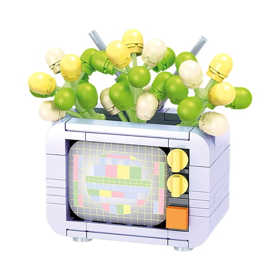 HI-REEKE Succulents Building Block Set Berry TV Building Kit Plastic Toy for Adult Multi Color