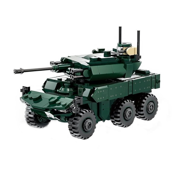 HI-REEKE Tank Building Block Set Anti-Aircraft Armored Vehicle Model Building Kit Toy for Kid Adult