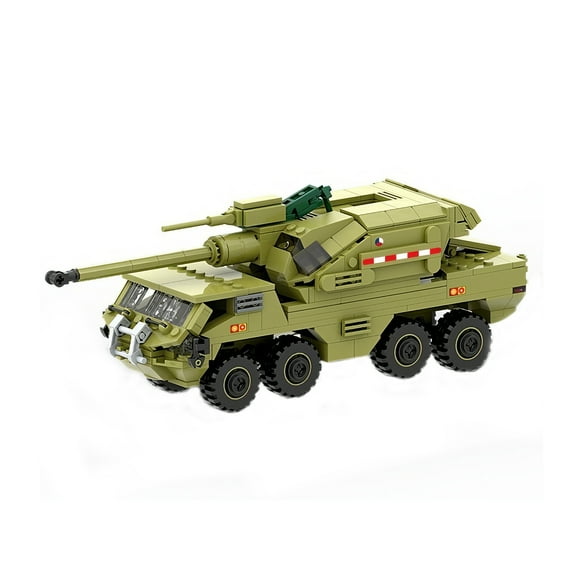 HI-REEKE Tank Building Block Set Self-Propelled Howitzer Model Kit Plastic Toy Gift for Kid Green