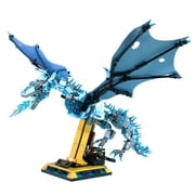 HI-REEKE Animal Building Block Set Viserion Dragon with Display Stand Building Kit ABS Toy for Kids Blue
