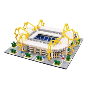 HI-REEKE Architectural Micro Mini Building Set Dortmund Soccer Stadium Building Toy for Adult Yellow