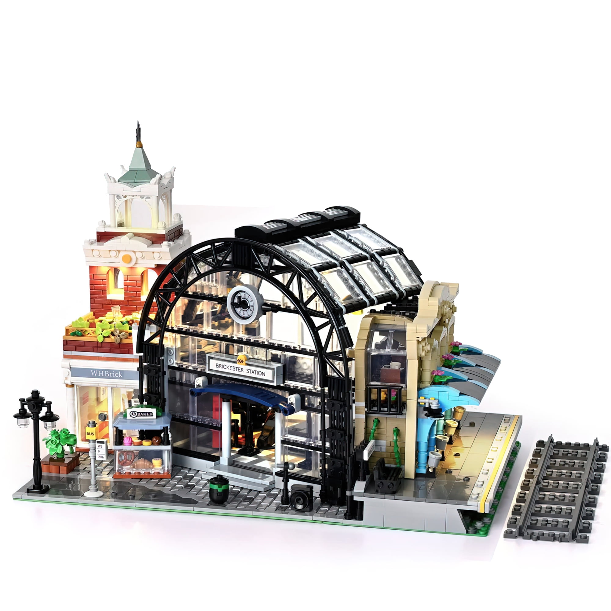 HIReeke Architecture Building Block Set Train Station Building Kit Toy