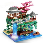 HI-Reeke Architecture Micro Mini Building Block Set Cherry Blossom House Bonsai Kit Toy Multi Color