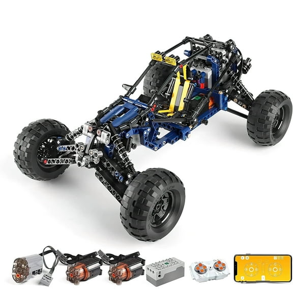 HI-REEKE Car Building Block Set Lightning off-Road Climbing Buggy ABS Kit Toy Gift for Boy Blue