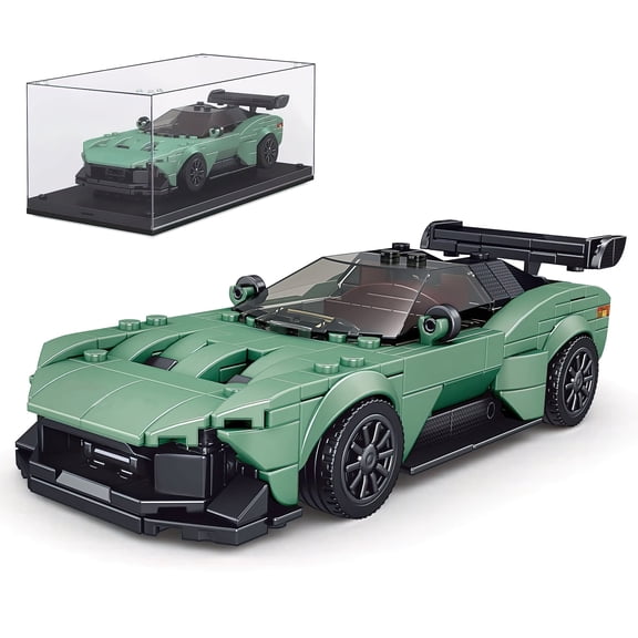 HI-REEKE Car Building Block Set Speed Champion Car Building Brick Kit Gift for Kid Adult Green