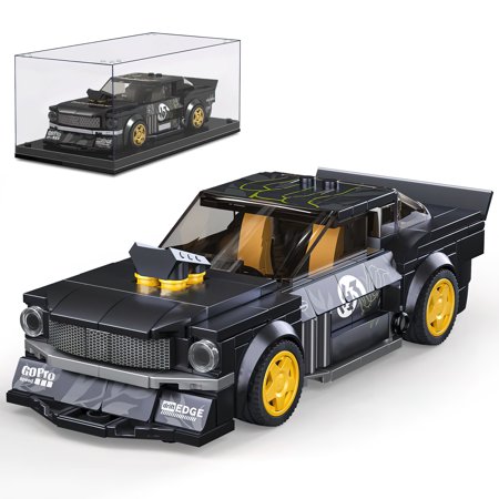HI-Reeke Car Building Block Set Speed Champions MUSTANG Toy Building Kit Gift for Kid Adult Black