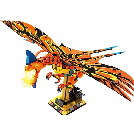 HI-Reeke Dinosaur Building Set Phantom Flying Dragon with Display Stand Movies Toy Yellow 1174PCS
