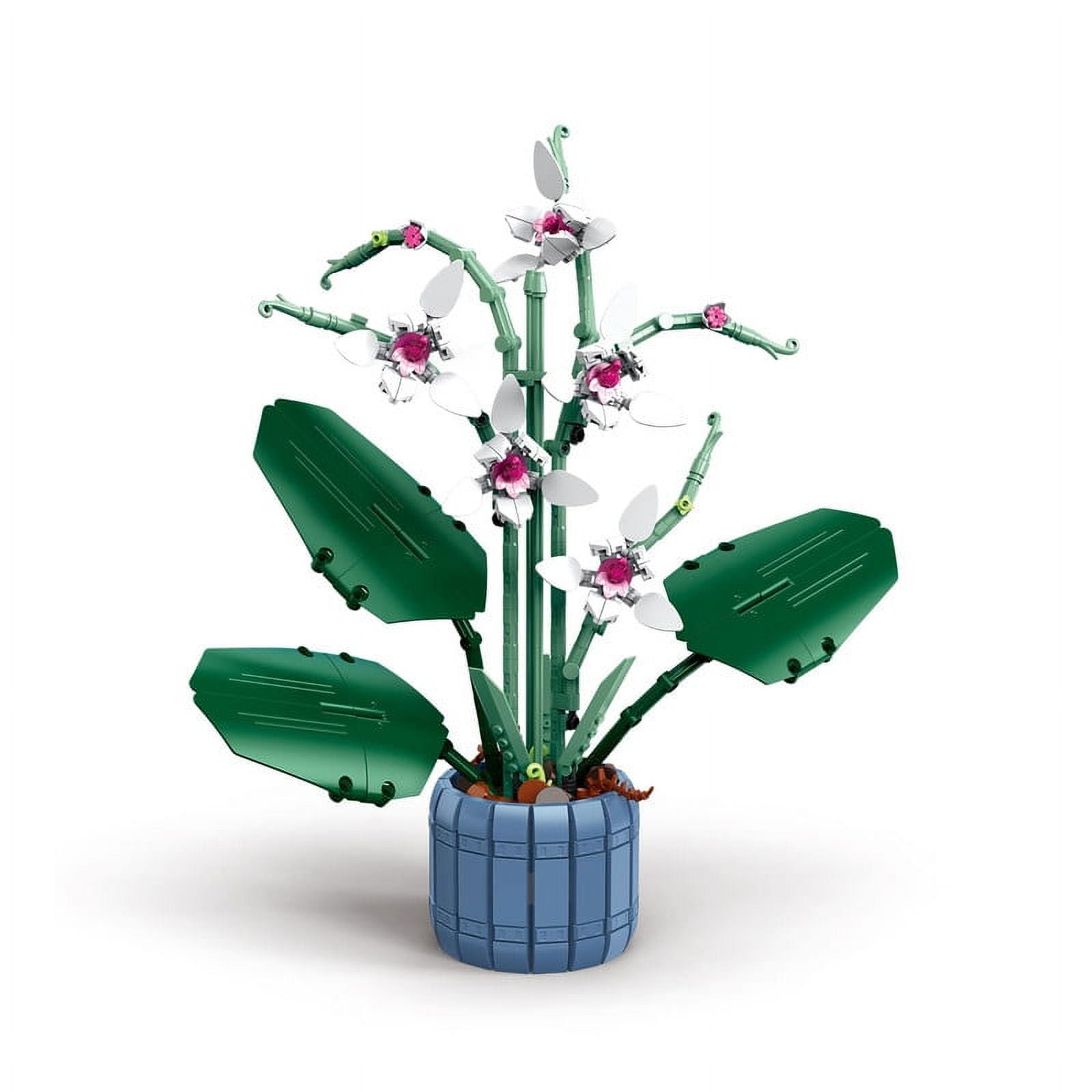 HIReeke Flower Building Block Set Orchid Botanical Bonsai Plant