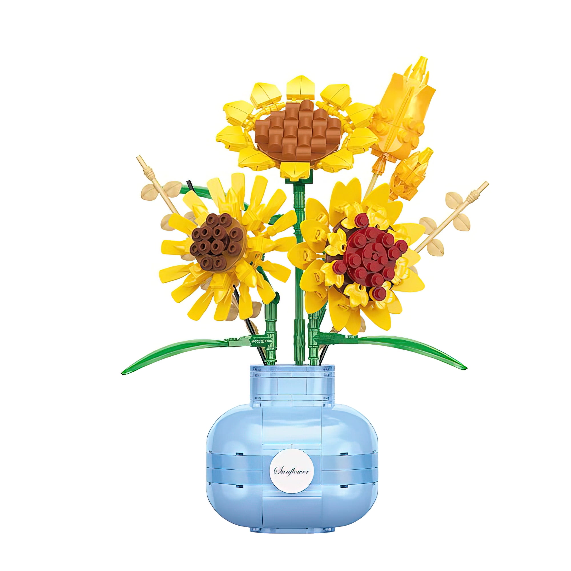 HIReeke Flower Mini Building Block Set Sunflower Bouquet Bonsai