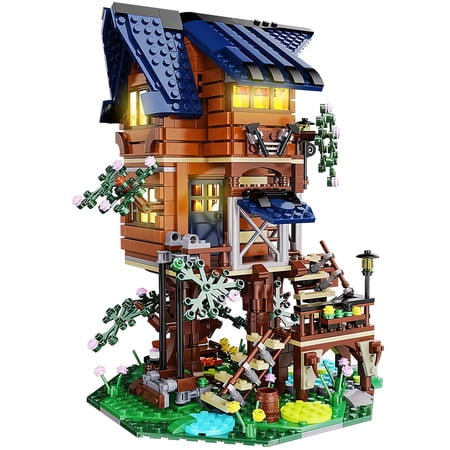 HI-Reeke House Building Block Set 4 Seasons in 1 Treehouse Building Kit Toy Gift for Kid Multi Color