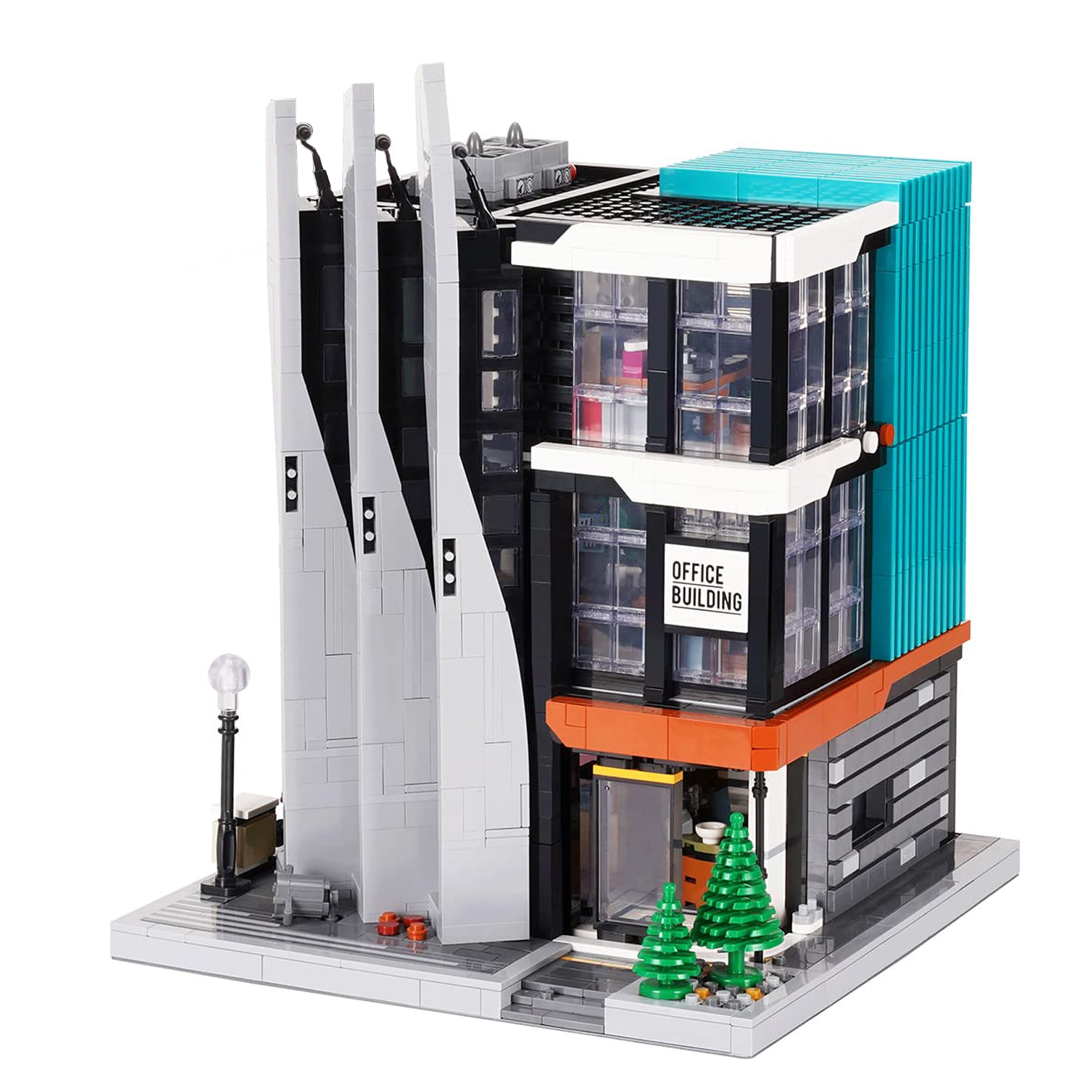 HIReeke House Building Block Set City Street View Office Building Kit