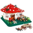 thumbnail image 1 of HI-REEKE House Mini Building Block Set Creative Mushroom House ABS Kit Toy Gift for Kids Red, 1 of 6