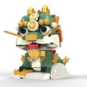HI-REEKE Lion Dance Building Block Set Chinese Kylin Lion New Year Plastic Kit Gift for Adult Green