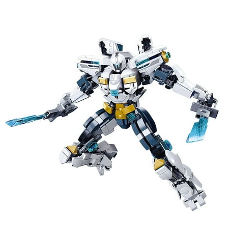 HI-REEKE Mechanical Robot Building Block Set Mech Armour Warrior Kit Plastic Toy Gift for Kid White
