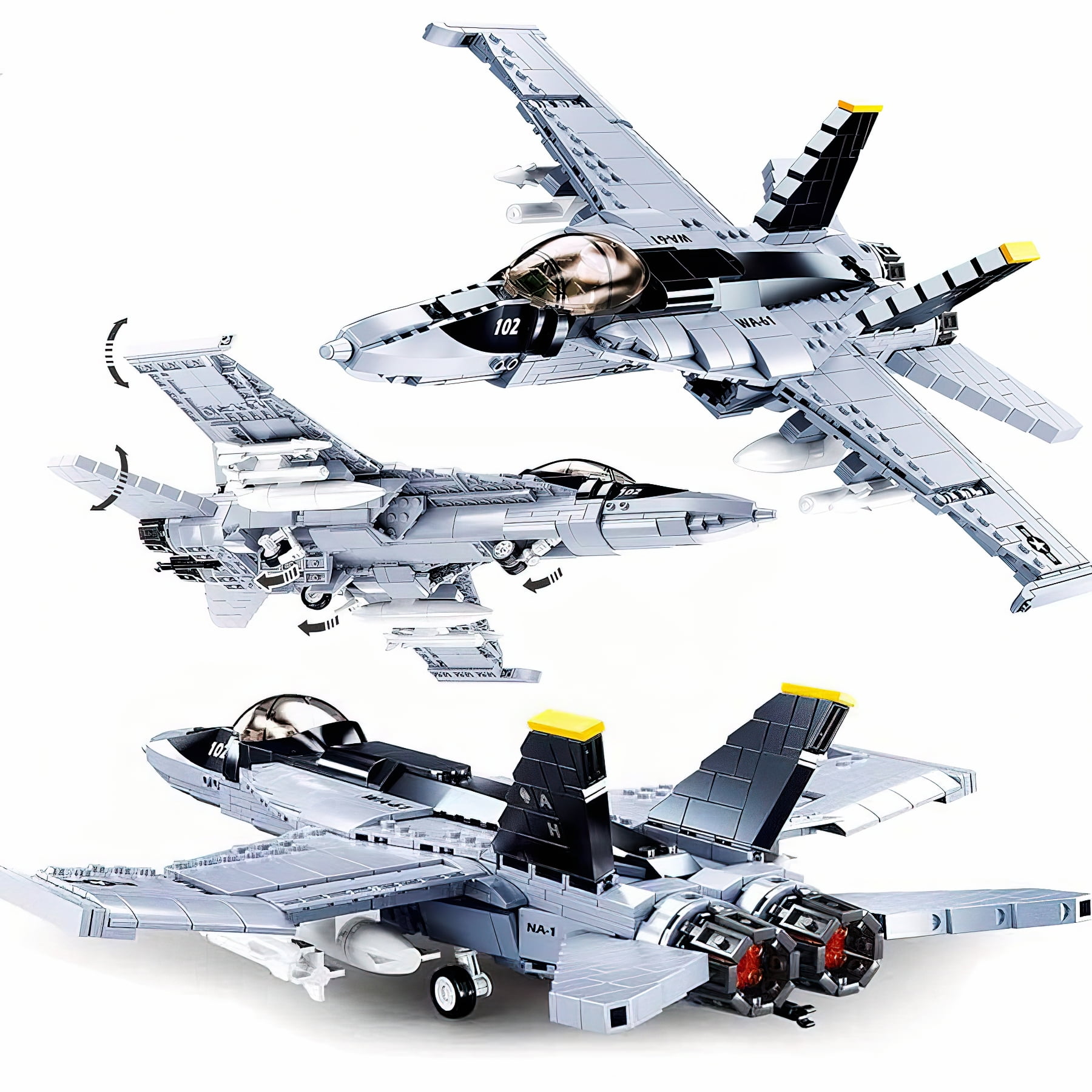 HIReeke Military Aircraft Building Block Set F/a18E Super