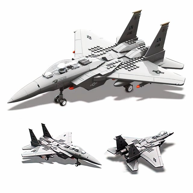 HIReeke F15 Eagle Fighter Jet Building Block Set, 223Piece Military