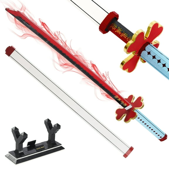 HI-Reeke Sword Building Block Set for Demon Slayer Anime Kanroji Mitsuri Building Kit for Adult Red