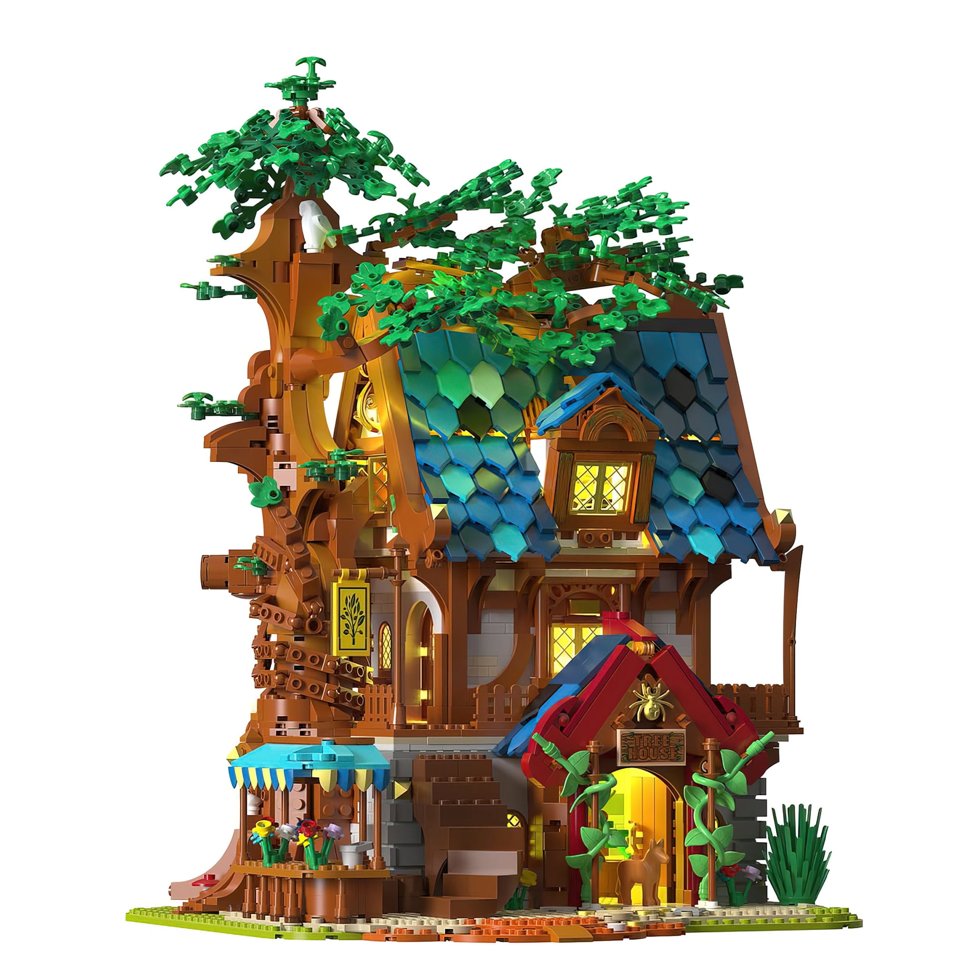 HIReeke Tree House Building Block Set Ideas Cabin Castle Building Kit