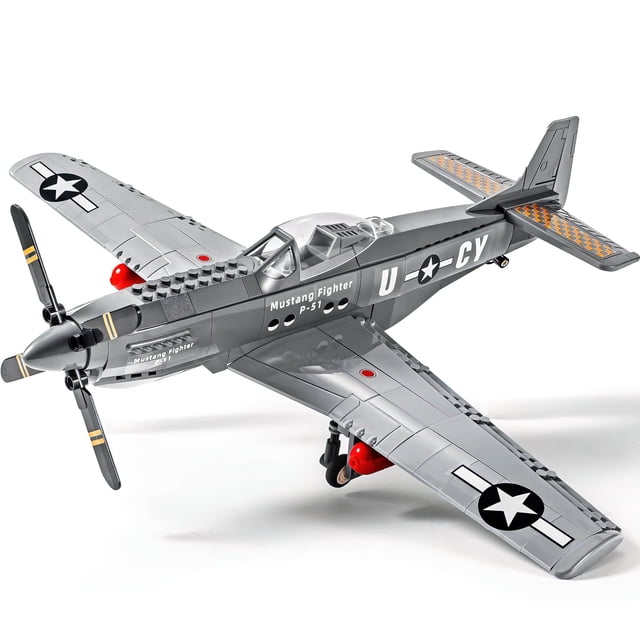 Hi Reeke Gun HI-REEKE WW2 Army Fighter Airplane Building Block Set P-51 Mustang ...