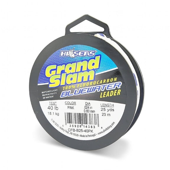 HI SEAS Hi-Seas Grand Slam Blue Water Fluorocarbon Leader 25yds Blue, 40#