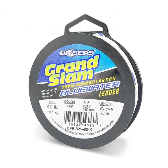 HI SEAS Hi-Seas Grand Slam Blue Water Fluorocarbon Leader 25yds Pink, 80#