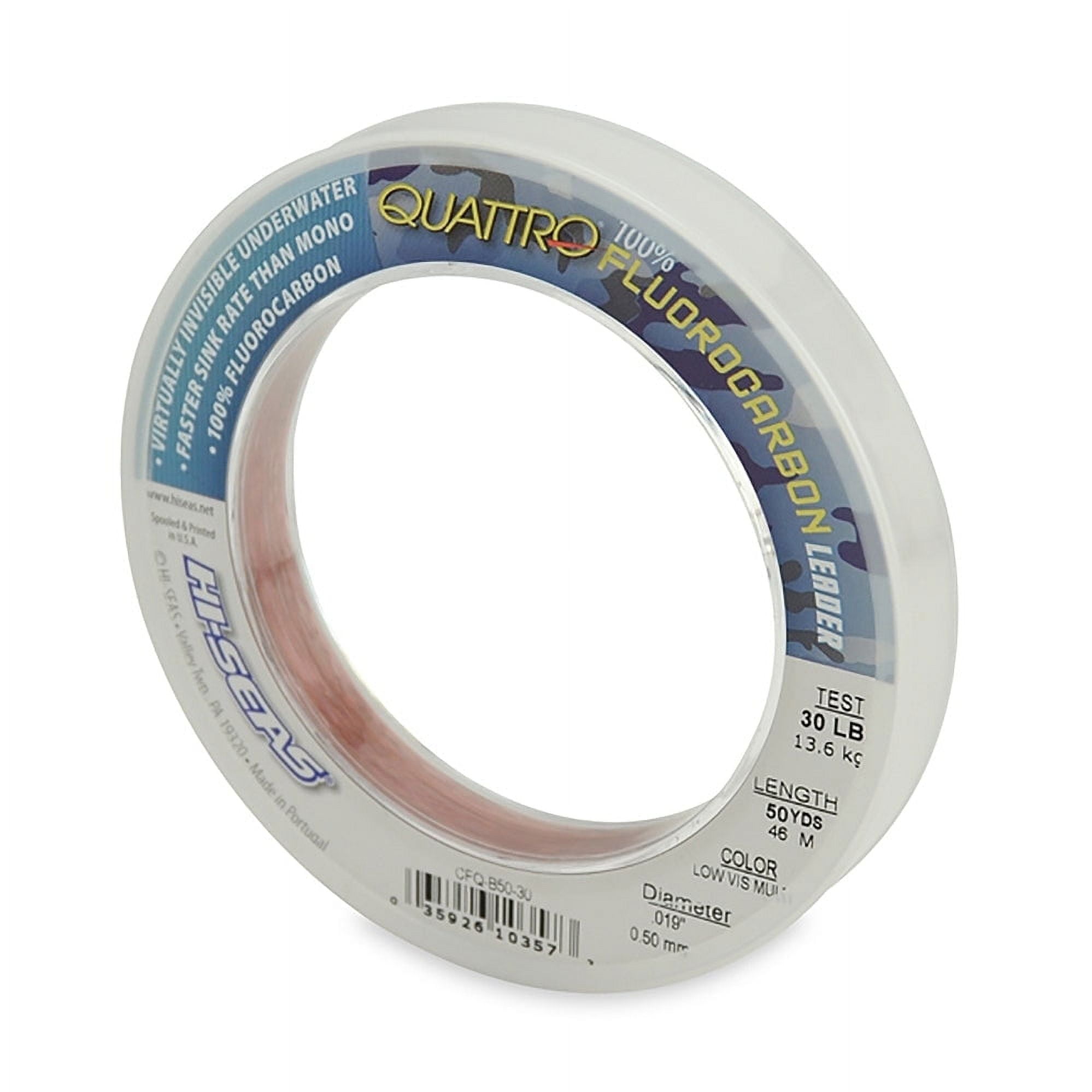 HI SEAS Hi-Seas Quattro Fluoro 50yds - 4-Color Camo 60# Fluorocarbon Leader