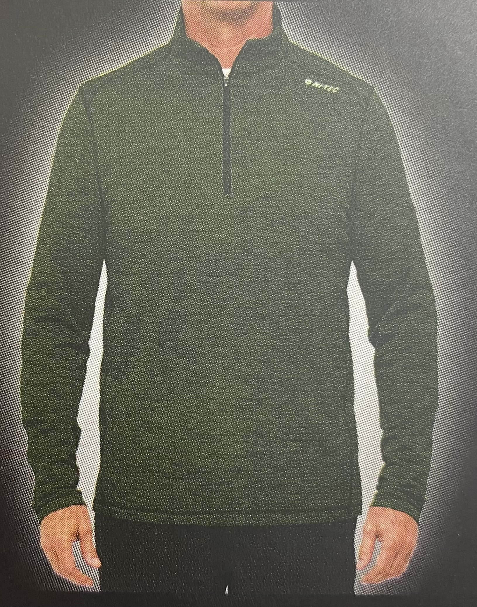 HI-TEC Men's 1/4 Zip Performance Pullover, Green Medium