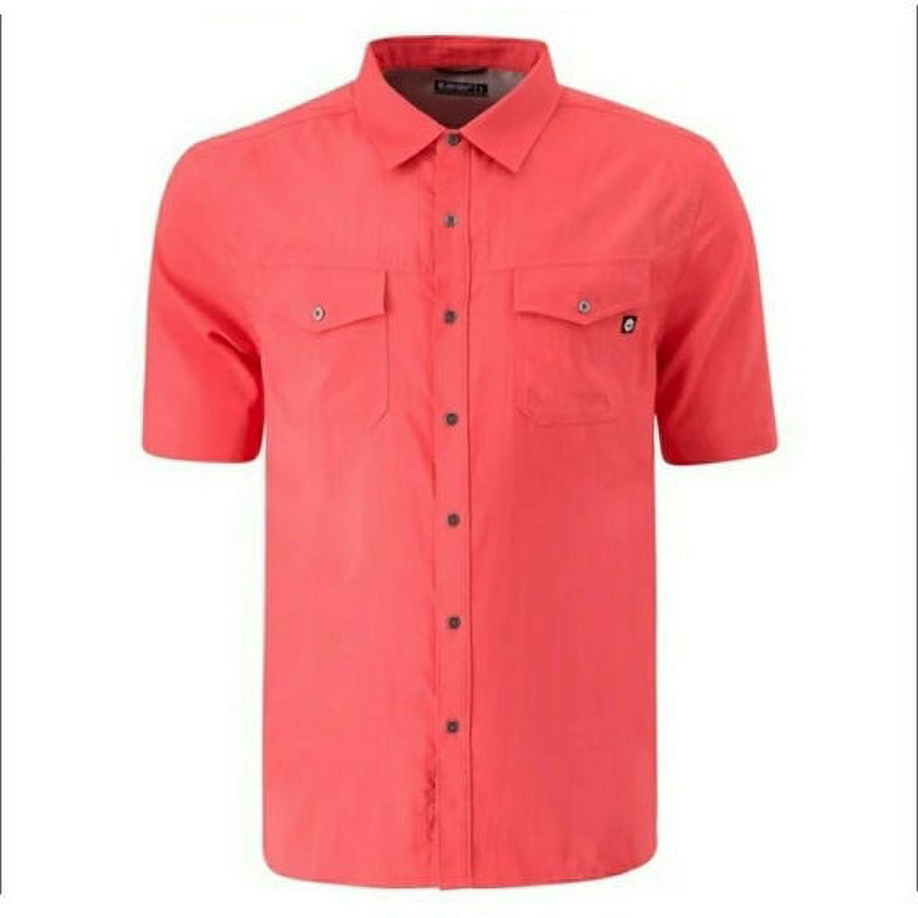 HI-TEC Men's Dri-Tec Button Down Shirt (Red, Medium)