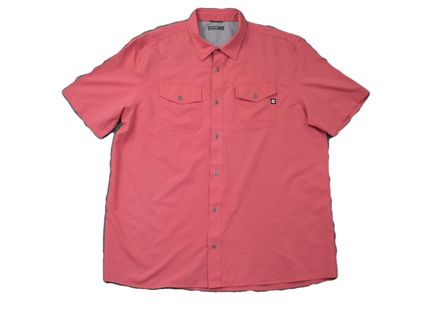 HI-TEC Men's Short Sleeve Comfort Stretch Moisture Wicking Button Down Shirt (US, Alpha, Medium, Regular, Regular, Aqua)